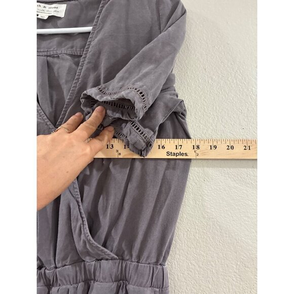 Anthropologie Cloth & Stone Jumpsuit Women's M Gray Gulpiyuri Tencel bohemian - Picture 5 of 8